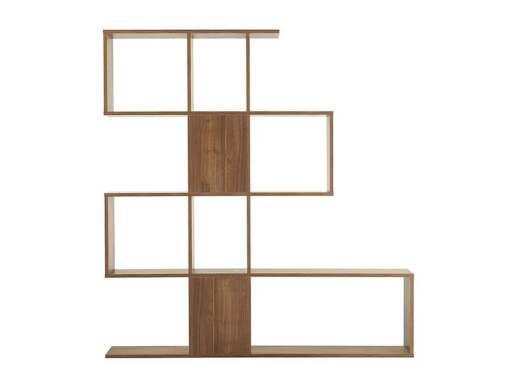 Libreria scandinava mobile divisorio design finitura noce H147 cm COMO