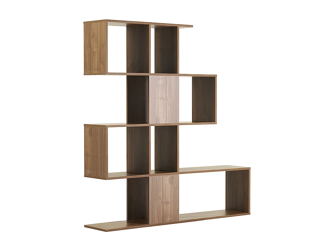 Libreria scandinava mobile divisorio design finitura noce H147 cm COMO