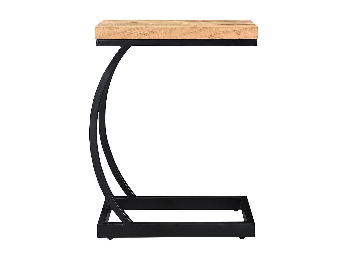 Mesa auxiliar en acacia y metal negro BREAK