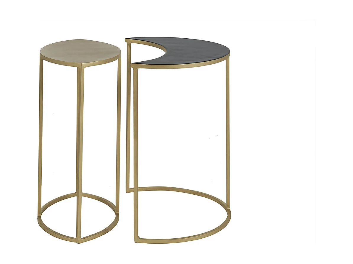 Beistelltisch aus schwarzem und goldfarben lackiertem Metall TOSCANE