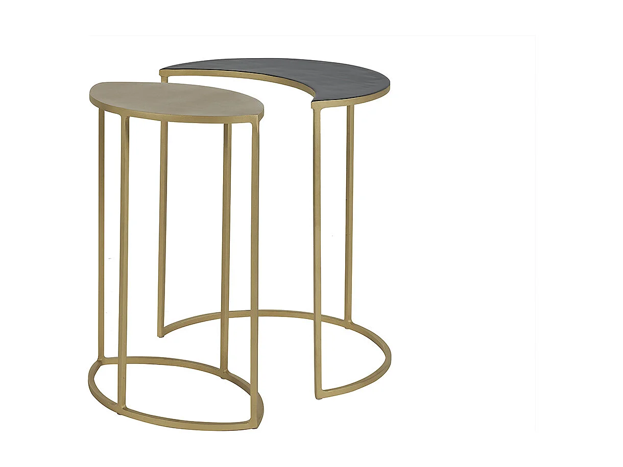 Beistelltisch aus schwarzem und goldfarben lackiertem Metall TOSCANE