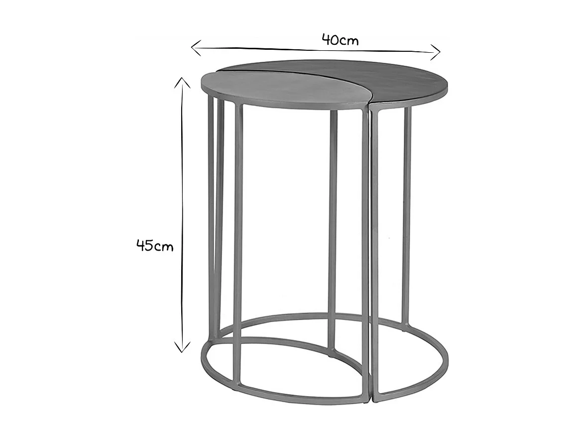 Beistelltisch aus schwarzem und goldfarben lackiertem Metall TOSCANE