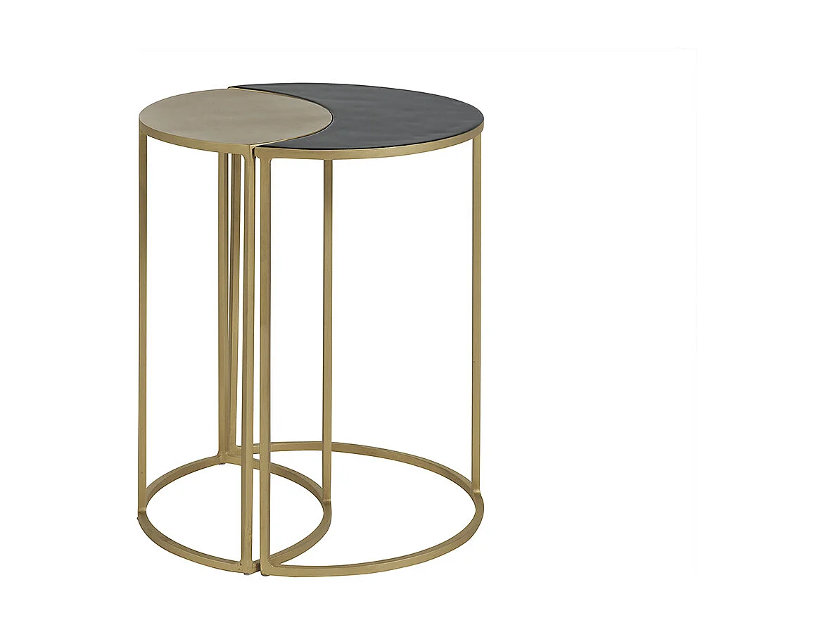 Beistelltisch aus schwarzem und goldfarben lackiertem Metall TOSCANE
