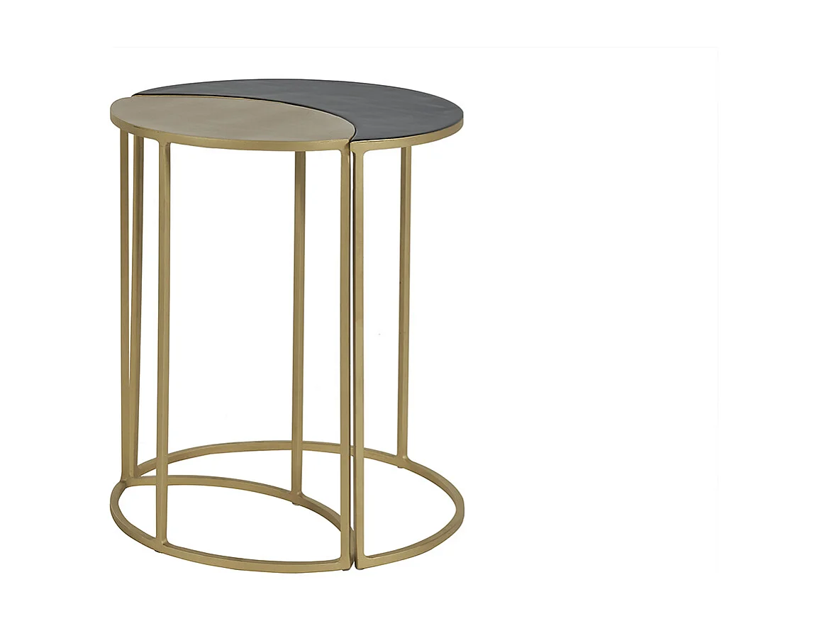 Beistelltisch aus schwarzem und goldfarben lackiertem Metall TOSCANE
