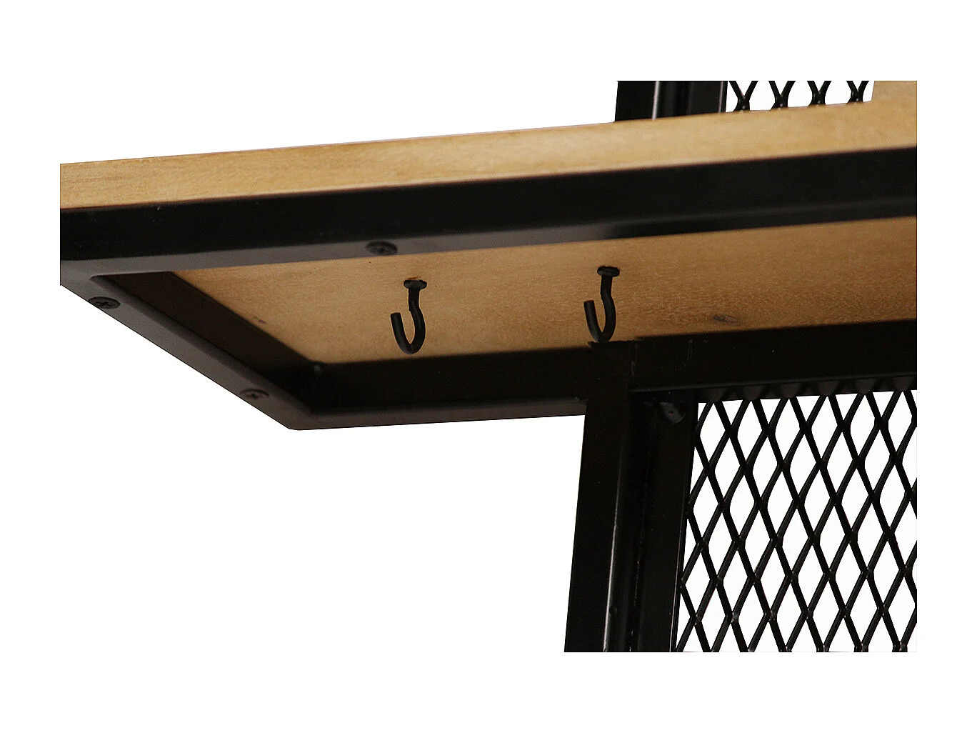 Mensola a muro doppia in metallo e mango massiccio H60 cm RACK