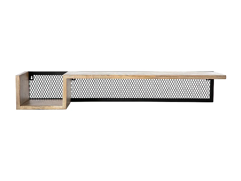 Wandregal Industrie-Stil Mangoholz und Metall 90 cm RACK