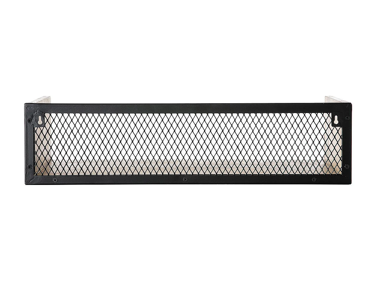 Wandregal Industrie-Stil Mangoholz und Metall 60 cm RACK