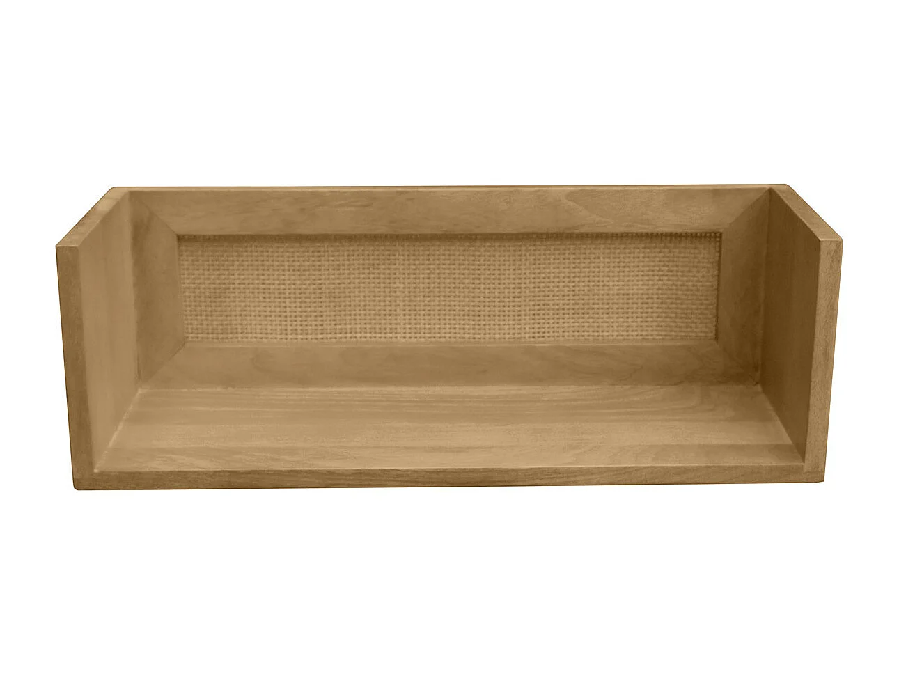 Étagère tablette murale en bois manguier massif et cannage rotin L60 cm ACANGE