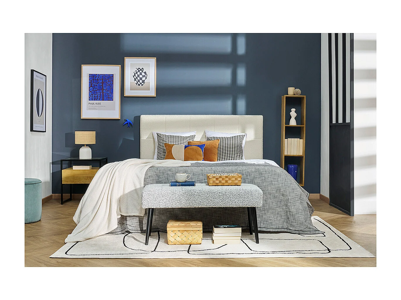 Étagère murale industrielle en bois manguier massif L28 cm YPSTER