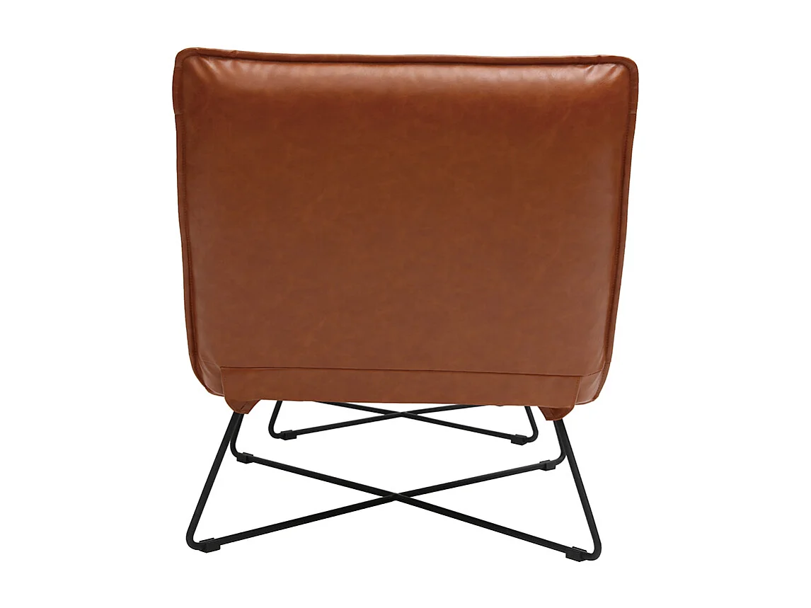 Fauteuil avec repose pied vintage marron PHILO