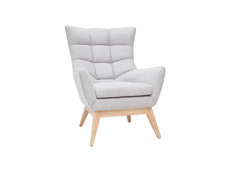 Skandinavischer hellgrauer Sessel aus Holz BRODY