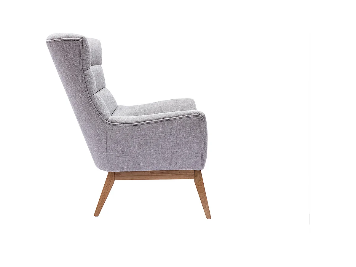 Skandinavischer hellgrauer Sessel aus Holz BRODY