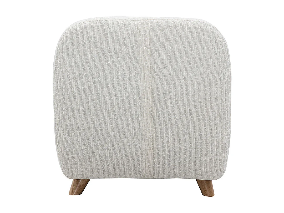 Sedia scandinava in tessuto effetto lana bouclé bianco e legno chiaro NORKID