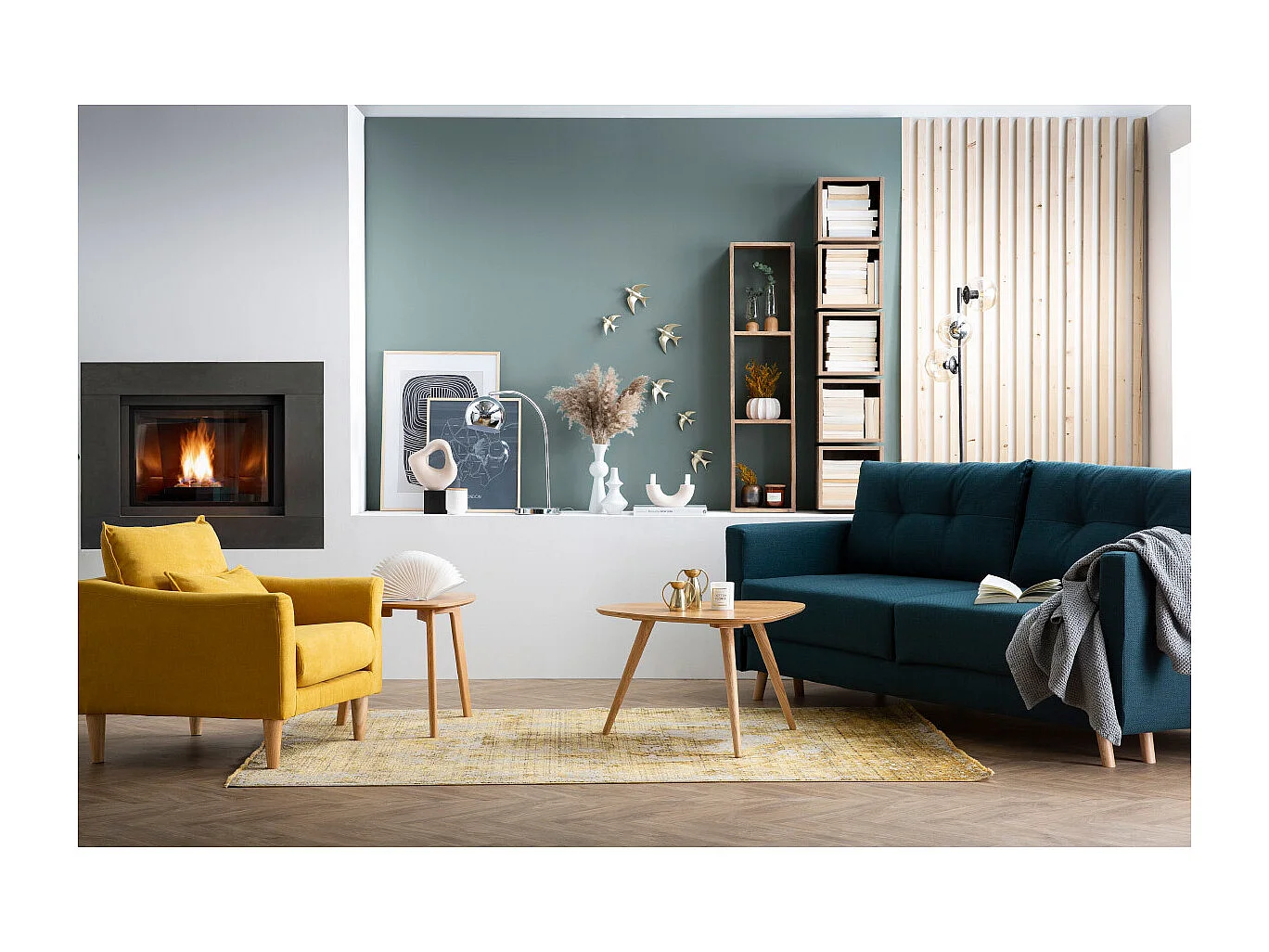 Poltrona design effetto velluto giallo senape KATE