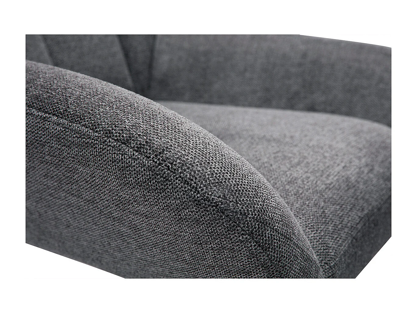 Sillón de diseño giratorio de tejido efecto aterciopelado texturizado gris KING