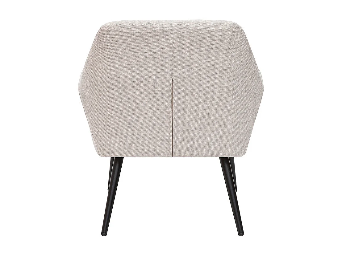 Sillón de tejido efecto aterciopelado texturizado beige y metal GASTON