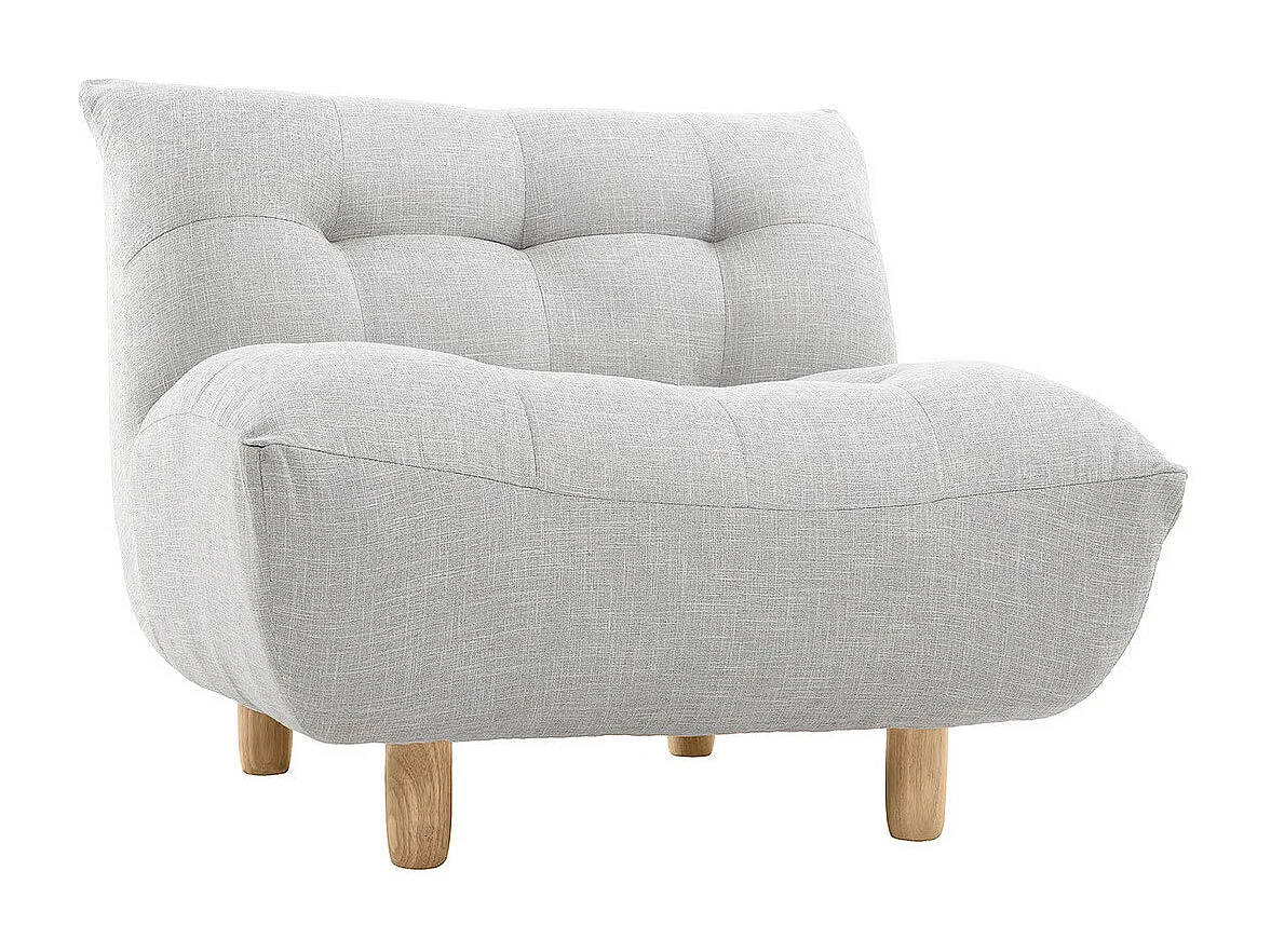 Sillón diseño escandinavo gris y roble YUMI