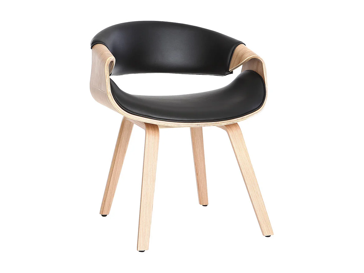 Chaise design noir et bois clair ARAMIS