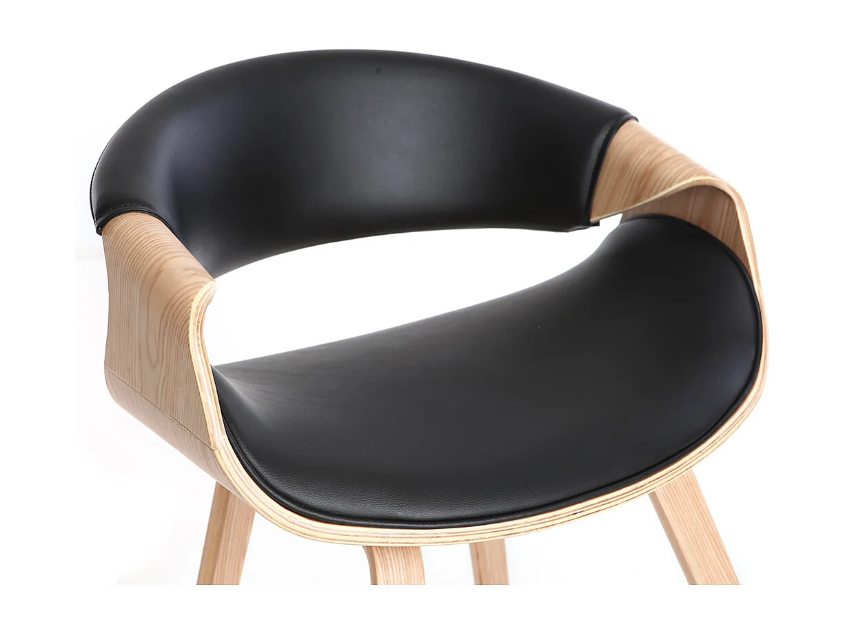 Chaise design noir et bois clair ARAMIS