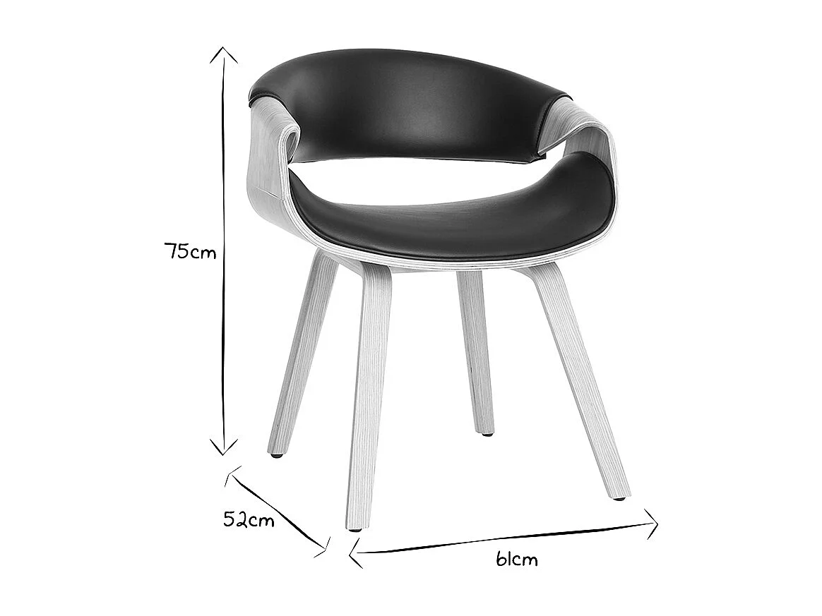 Chaise design noir et bois clair ARAMIS