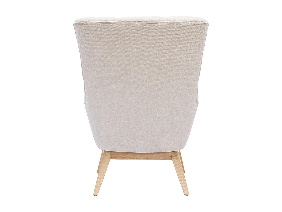 Sillón nórdico efecto aterciopelado natural con patas de madera BRODY
