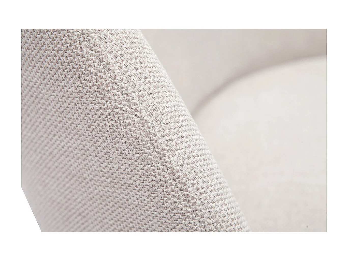 Sillón moderno de tejido efecto aterciopelado texturizado beige y metal negro BREGO