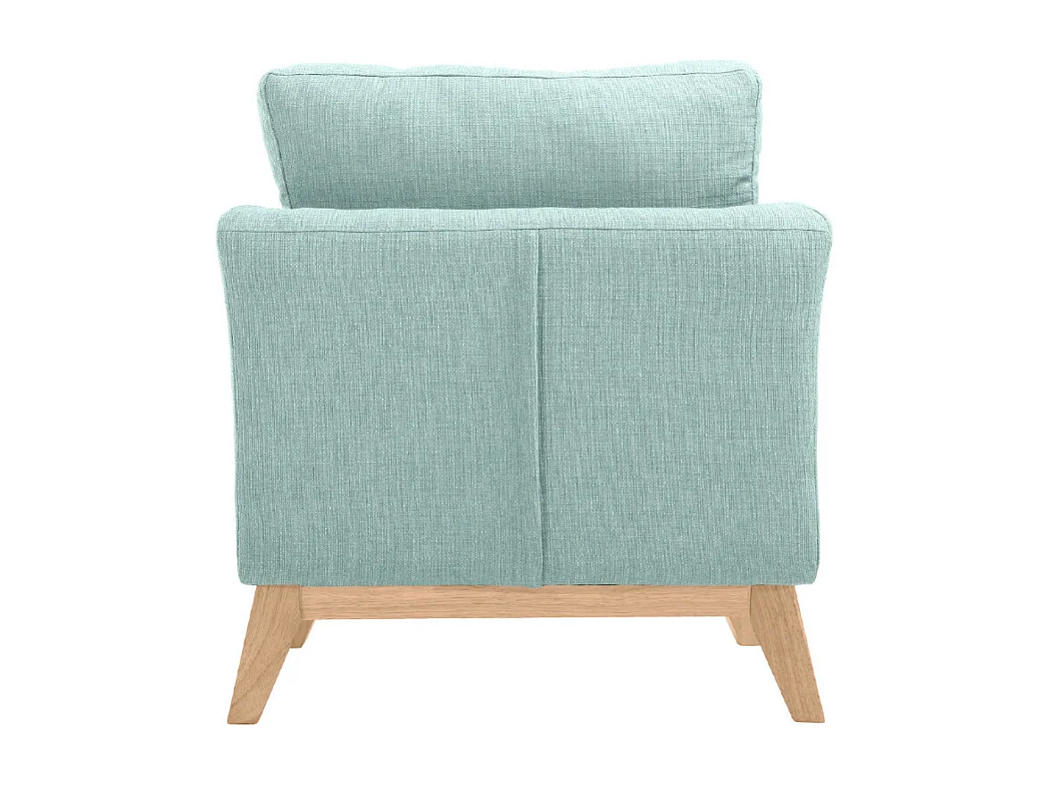Sillón nórdico verde agua claro patas madera clara OSLO