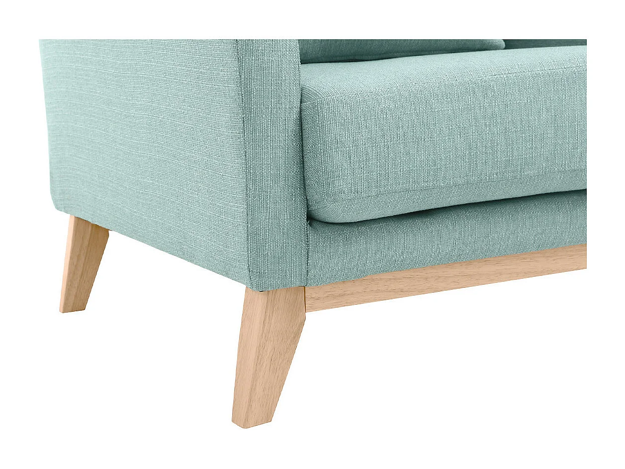 Sillón nórdico verde agua claro patas madera clara OSLO