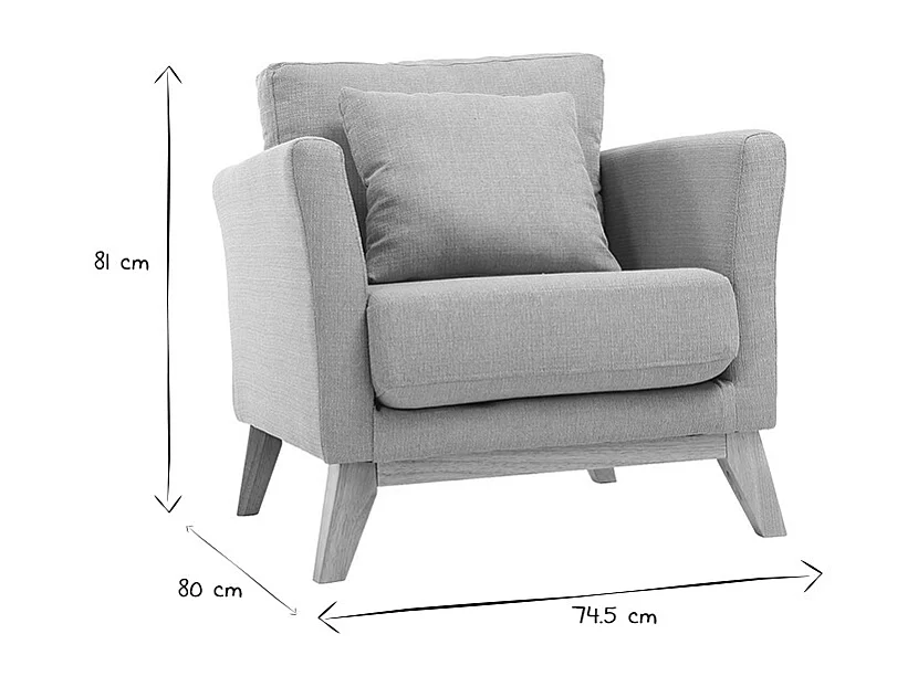 Sillón nórdico verde agua claro patas madera clara OSLO