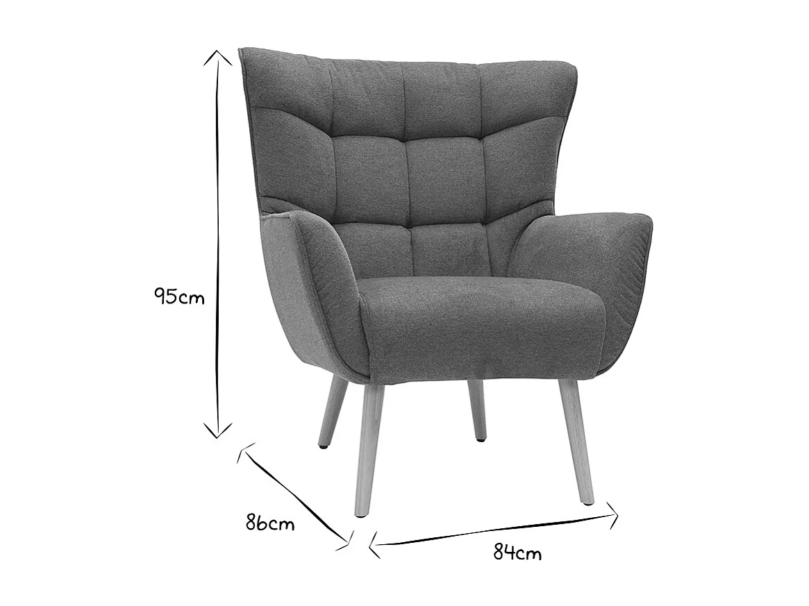 Poltrona scandinava tessuto effetto velluto testurizzato color bruciato e massello di hevea AVERY