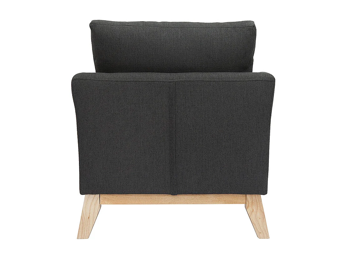 Fauteuil scandinave déhoussable en tissu gris foncé et bois clair OSLO