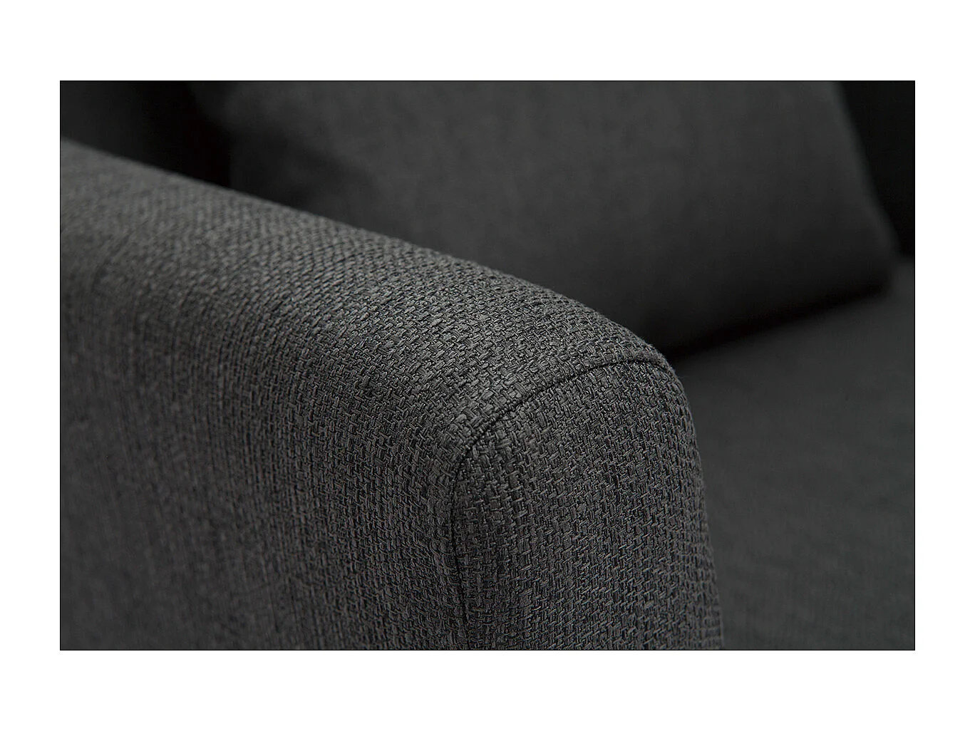 Fauteuil scandinave déhoussable en tissu gris foncé et bois clair OSLO