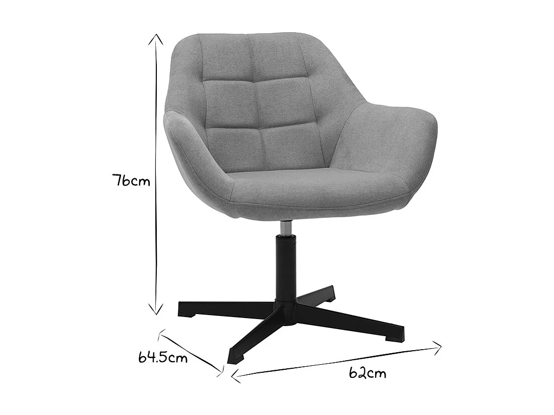 Fauteuil pivotant design en tissu effet velours jaune moutarde et métal noir DARWIN