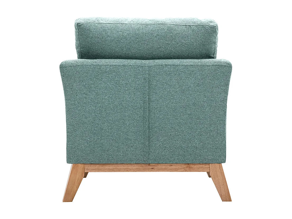 Sillón nórdico de tela verde grisáceo y madera clara OSLO