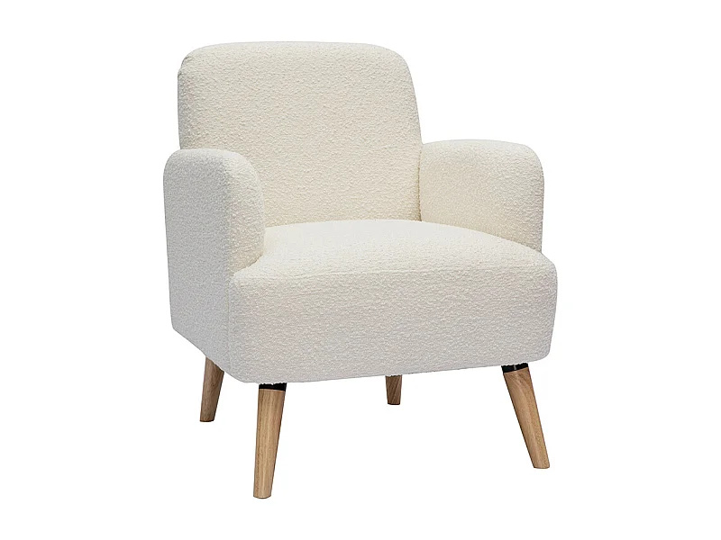 Sillón nórdico efecto borreguillo y madera ISKO