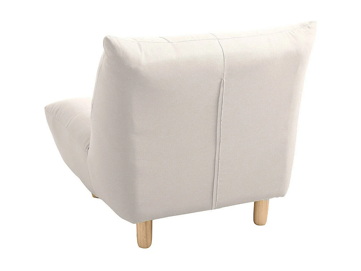 Fauteuil scandinave en tissu beige et bois clair YUMI