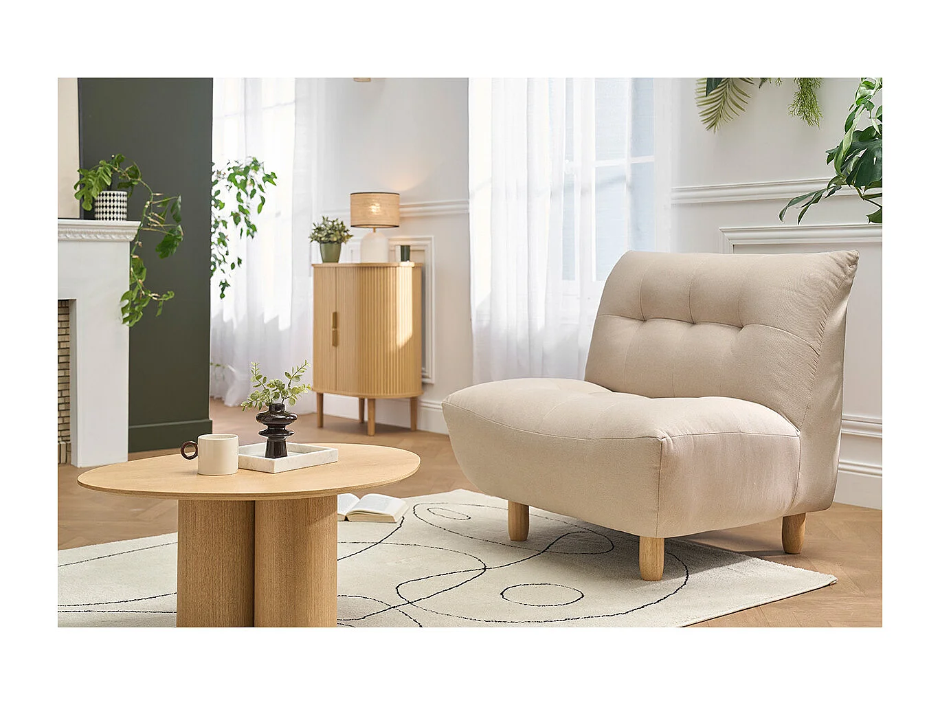 Sillón diseño escandinavo natural  YUMI