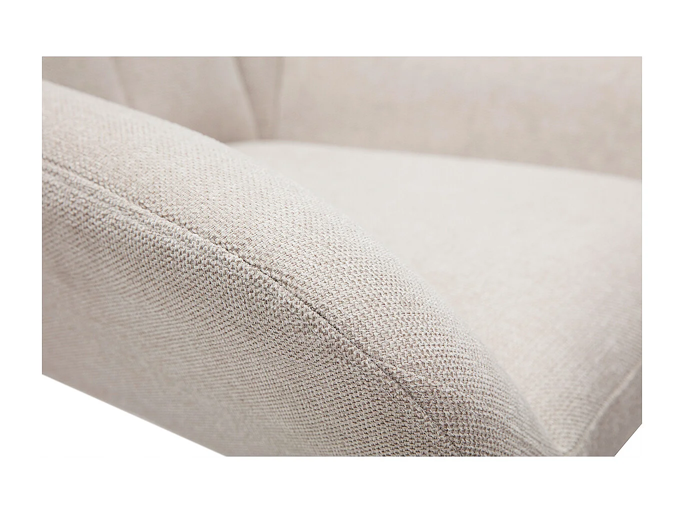 Sillón de diseño giratorio de tejido efecto aterciopelado texturizado beige KING