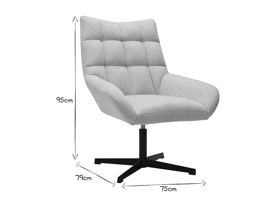 Sillón de diseño giratorio de tejido efecto aterciopelado texturizado beige KING