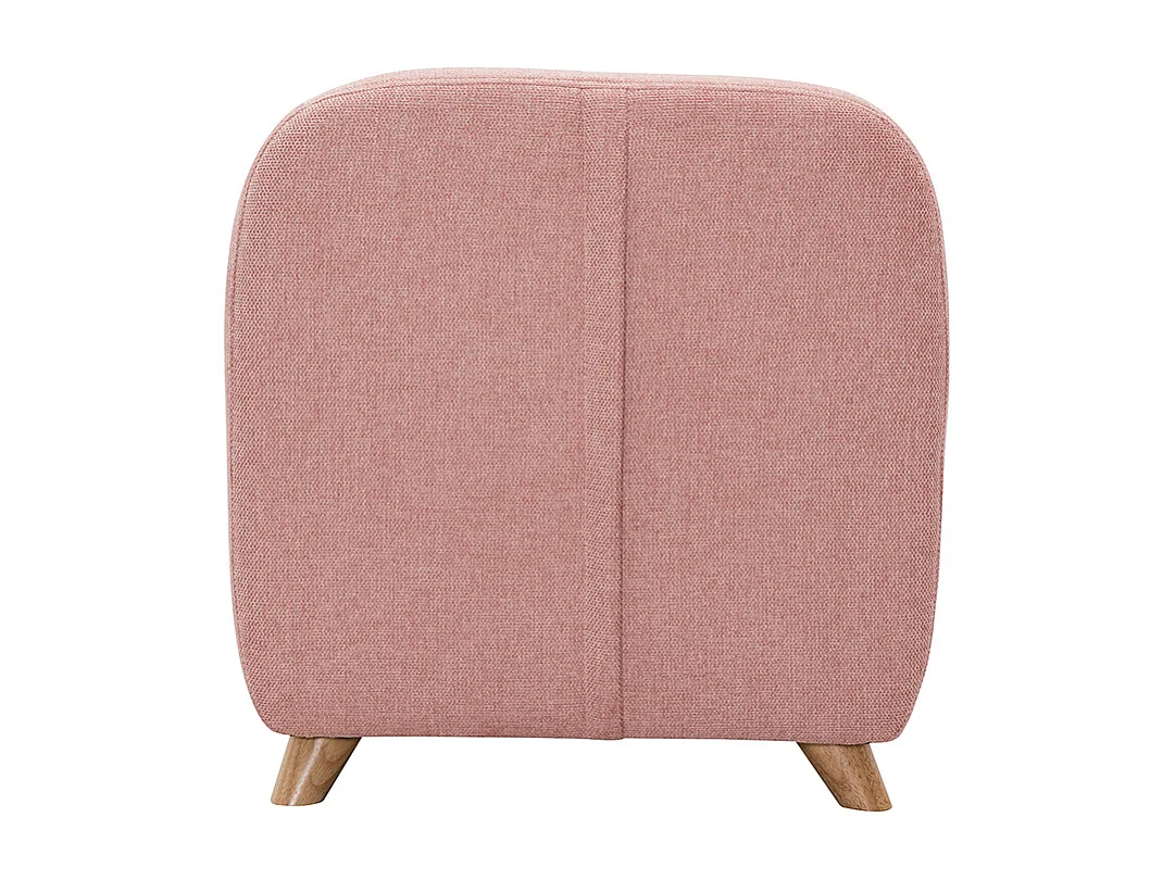 Poltrona scandinava per bambini in tessuto effetto velluto testurizzato rosa e legno chiaro NORKID