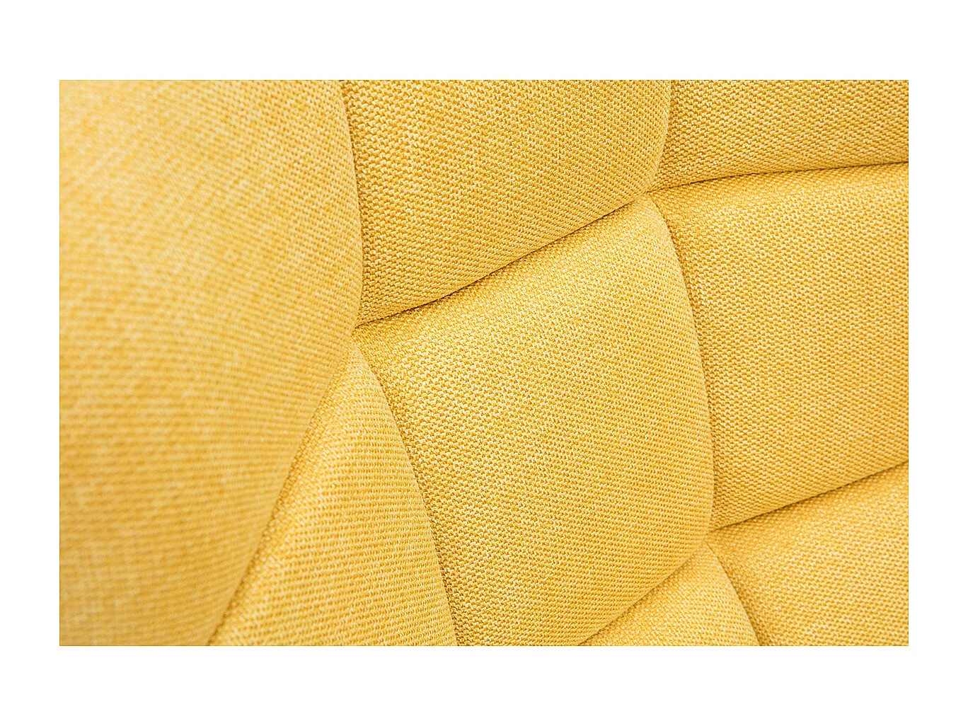Fauteuil scandinave en tissu effet velours texturé jaune moutarde et bois clair BRODY