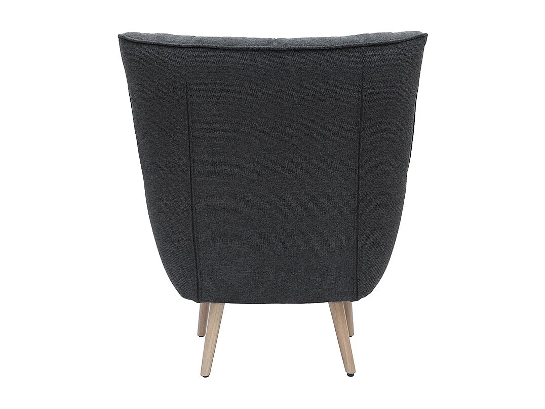 Sessel im dunkelgrauen Samtdesign beige Holzfüße AVERY