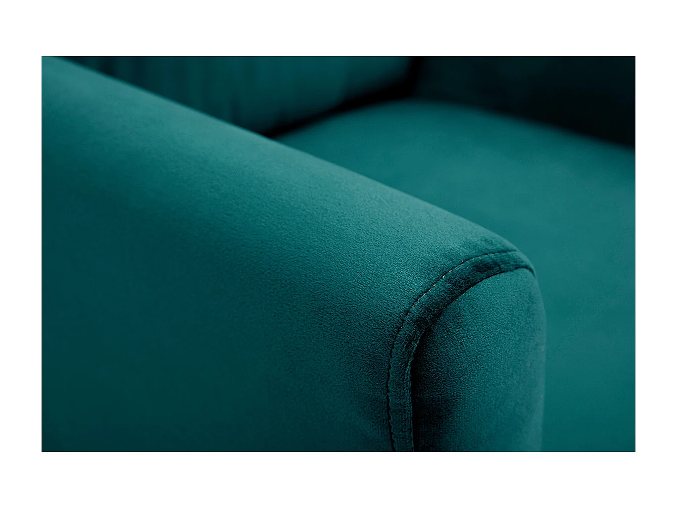 Sillón escandinavo desenfundable de terciopelo azul petróleo y madera clara OSLO