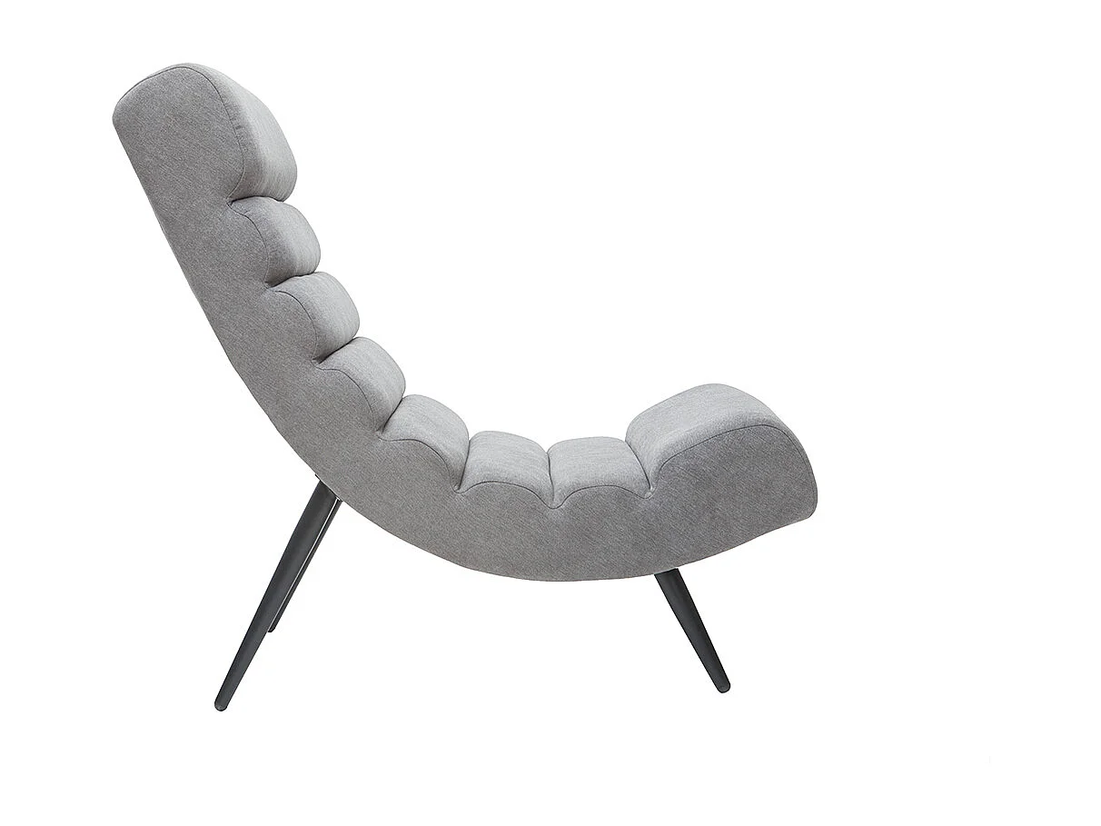 Sillón efecto terciopelo gris y metal negro TAYLOR