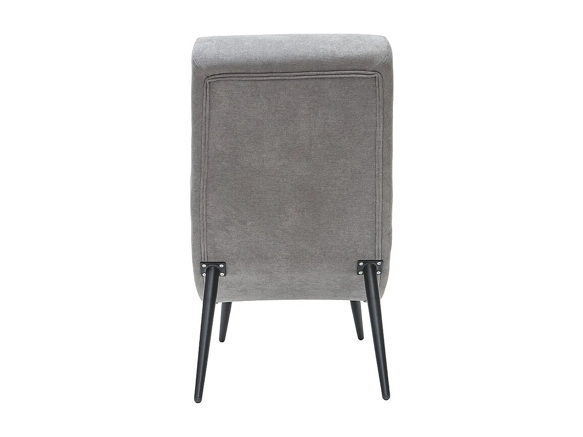 Sillón efecto terciopelo gris y metal negro TAYLOR