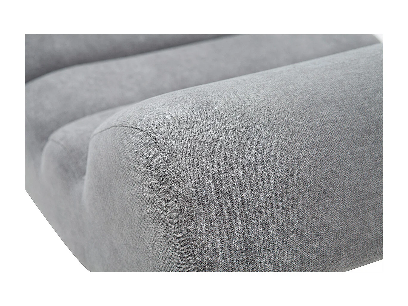 Sillón efecto terciopelo gris y metal negro TAYLOR