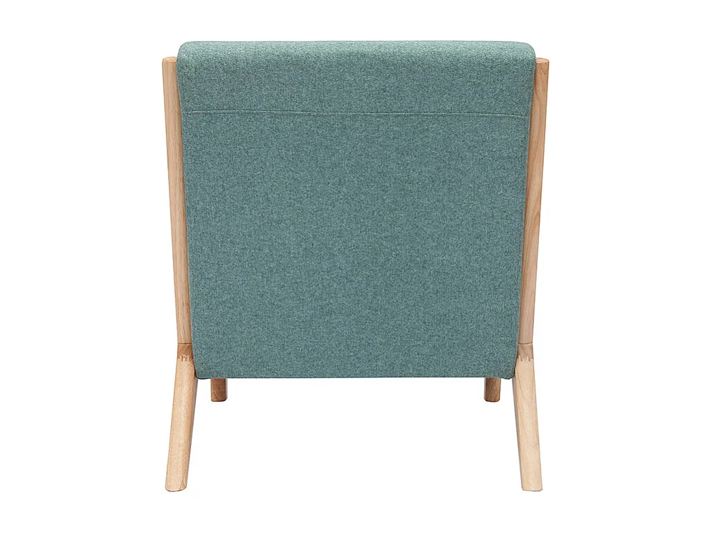 Poltrona scandinava in tessuto grigio verde e legno massello chiaro DERRY