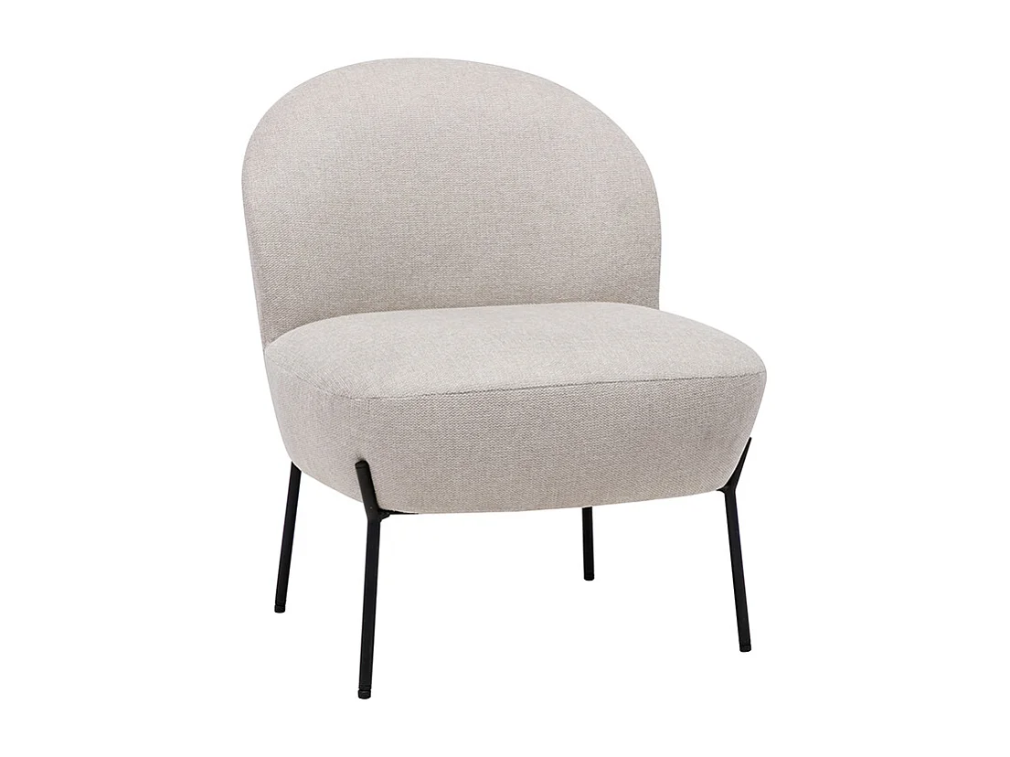 Sessel im beigen Samtdesign mit schwarzem Metall BELEY