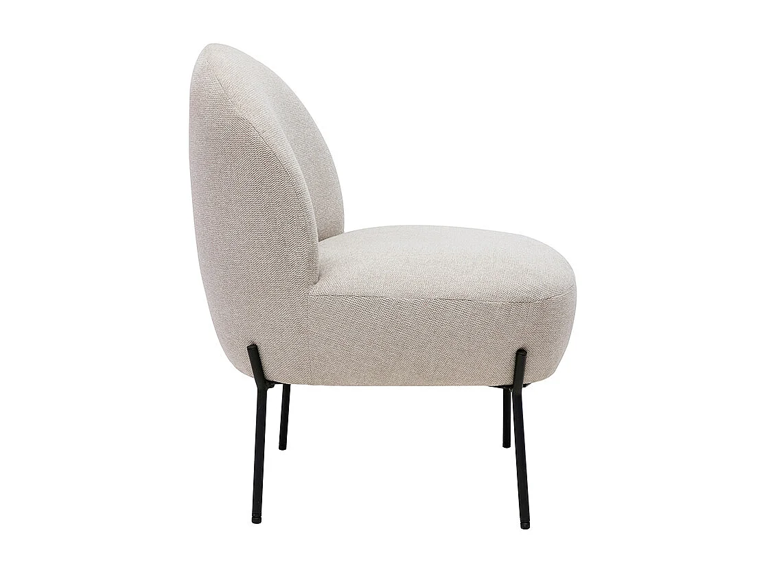 Sessel im beigen Samtdesign mit schwarzem Metall BELEY