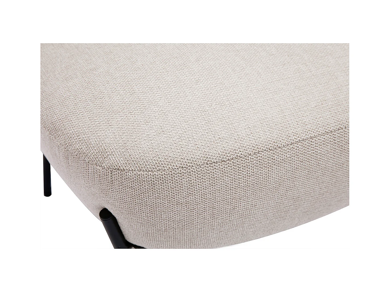 Sessel im beigen Samtdesign mit schwarzem Metall BELEY